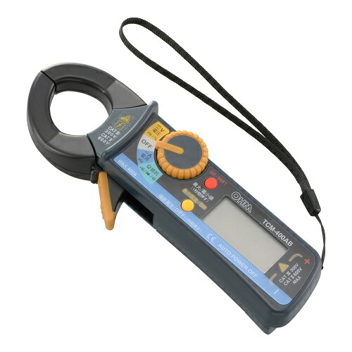 OHM オーム電機 デジタルクランプメーター　ビーク型クランプヘッド　回路に直接つながず安全測定　TCM-400AB｜激安ショップＥ・Ｔ・Ｍ