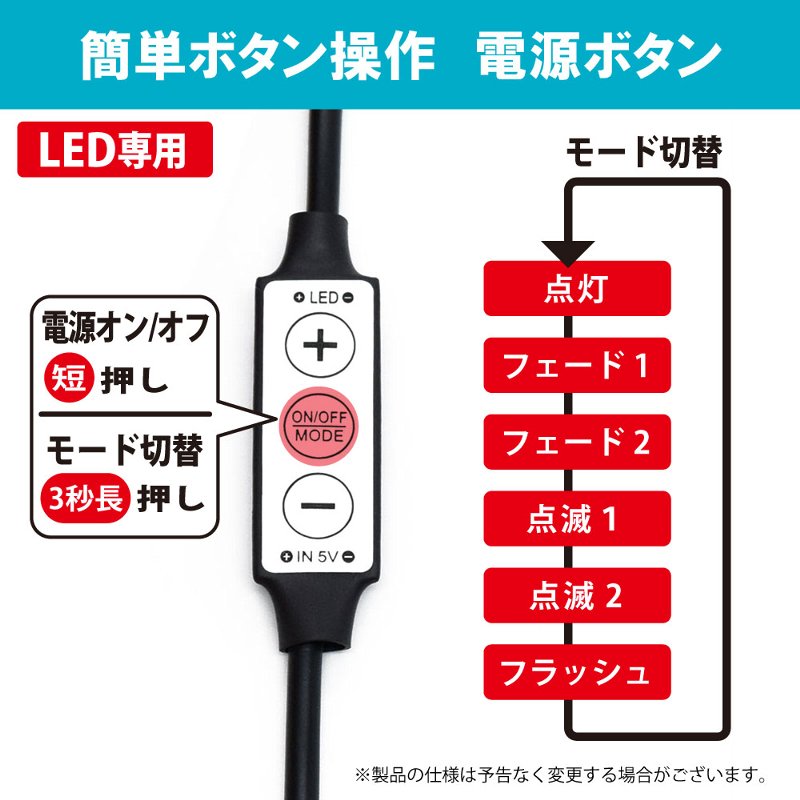 市場 ネコポス発送 日本トラストテクノロジー 送料無料 LEDライト専用コントローラー USB