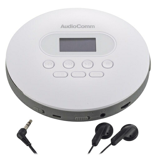 OHM AudioComm ポータブルCDプレーヤー CDP-828Z ホワイト Type-C端子搭載でUSB給電も可能