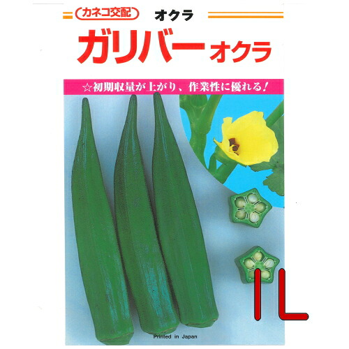 【入荷次第出荷】カネコ種苗 ガリバー オクラ 1L|激安ショップE・T・M