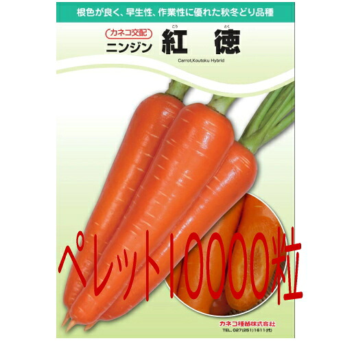 【入荷次第出荷】カネコ種苗　紅徳　人参　ペレット１００００粒