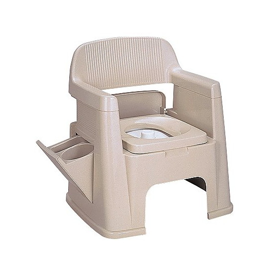 新輝合成　ポータブルトイレ (600×500×665(340)mm)　背もたれ型　4973221074258