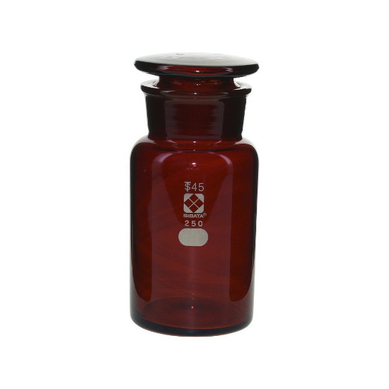 柴田科学　共通摺合わせ広口試薬瓶 茶褐色 250mL　　4582110995743