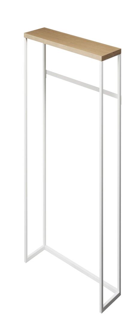 山崎実業(Yamazaki) コンソールテーブル ホワイト W60XD18.5XH80.5cm タワー tower 置きやすくスリム 飾り棚 フック付き サイドテーブル 5164