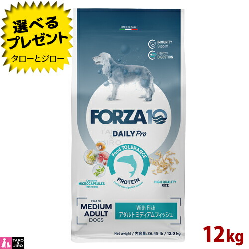【尖んがり10倍】【選べるおまけ付】FORZA10 (フォルツァ10) デイリー労働者階級 成年者 並み並み 魚肉 12kg 予防注射の思わしい守りつづける 人はだ＆厚地の外套の世話をする 成犬用 ドッグフード