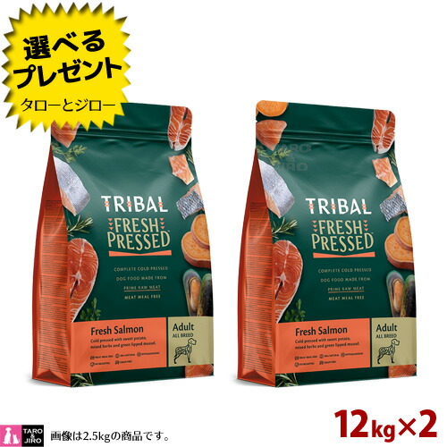 【尖んがり10倍】【選べるおまけ付】TRIBAL 取り組みバル 生新しい秋味 12kg×2 犬用 素っ気ないボンネット グレインフリー 禾穀類不当て嵌める ドッグフード