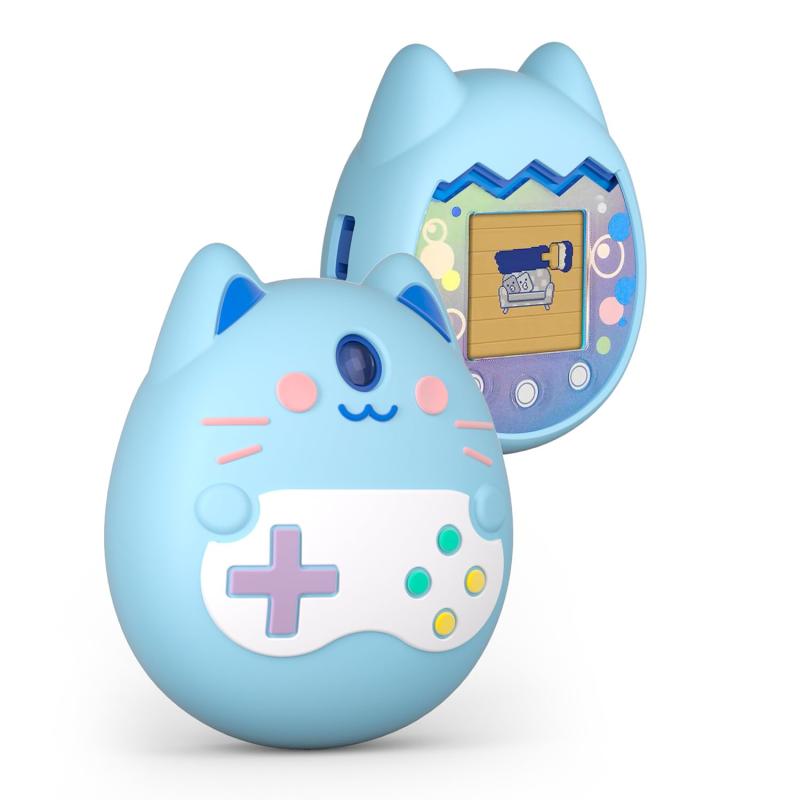 Tamagotchi pix 電子ペットおもちゃ 子供用 ケース 全面保護カバー シリコンケース 【HUKWIMO】 カラビナ付き 耐衝撃 防水 防塵 装着充電可能 全面保護 キズ防止 Tamagotchi pix 電子ペットおもちゃ 対画像