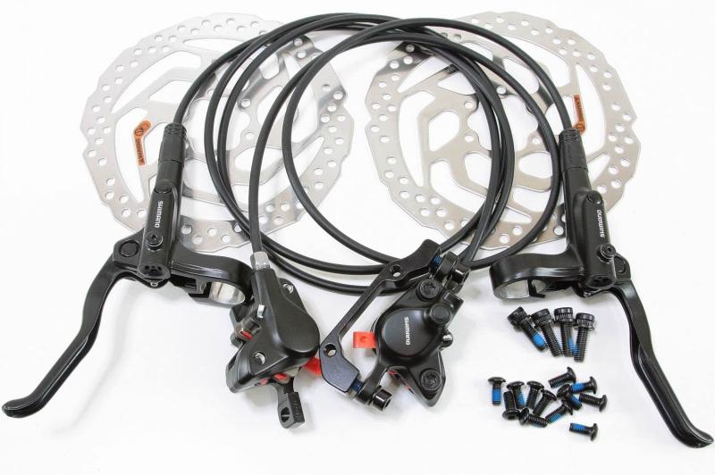 軽量 シマノ（SHIMANO） 高性能 油圧ディスクブレーキ BL-MT200 BR-MT200 前後セット ブラック (160mmローター付)
