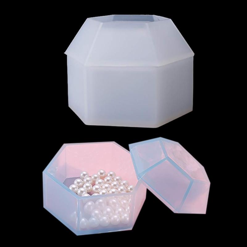 楽天市場】レジン 小物入れ 直径84mm 正方形 円柱 六角形