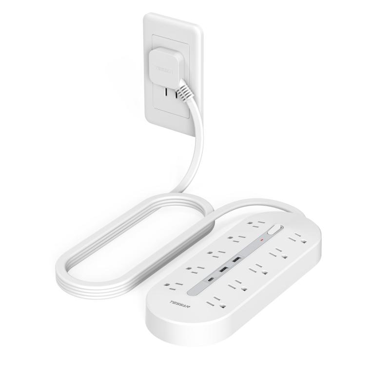 電源タップ スイッチ付き 延長コード usb コンセント TESSAN 12個AC口 3個USBポート テーブルタップ 壁掛け マルチタップ oaタップ 幅広コンセント たこあしコンセント たこ足配線