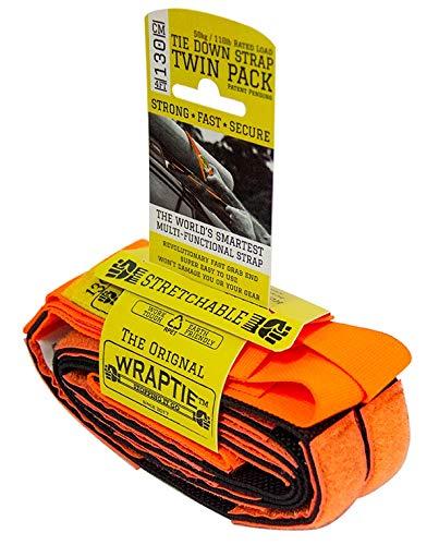 ［WRAPTIE］ストラップ 荷物固定 荷造り 荷物整理 多機能＆高性能マジックバンド 強力な面ファスナー 伸縮する強固なゴム素材 バイク アウトドア 自転車 タイダウンストラップ 2本セット ツ