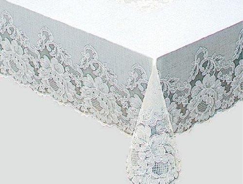 テーブルクロス メヌエットシリーズ リージェンシー レース柄 152×228cm ホワイト画像