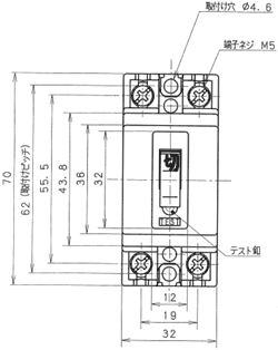 楽天市場】BJS1511N パナソニック 小形漏電ブレーカー(2P1E 10mA