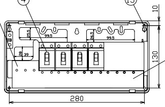 VC3042I テンパール工業 増設用分電盤(扉なし、4+2)