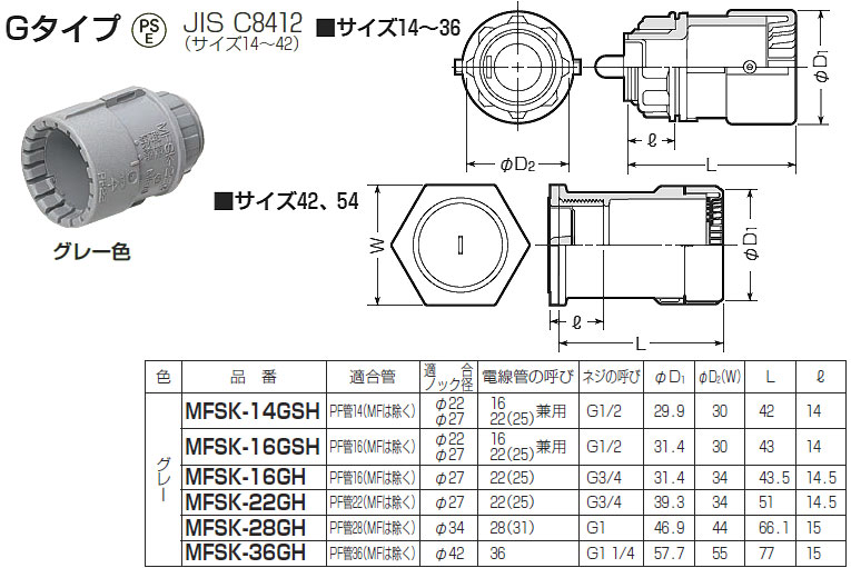 楽天市場】FNK-16GS 未来工業 曲がりコネクタ(30°)PF管用・G 楽天市場】FNK-16GS 未来工業 曲がりコネクタ(30°)PF管用・G