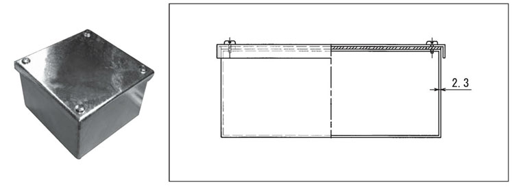 【受注品】PXZ3510 電成興業 ドブづけ雨合羽型プルボックス(350×350×100)【とり止める不可】