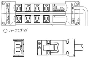 KC1036H アメリカン電機 OAパラタップ 平刃形×8（ハーネス、3m、125V）