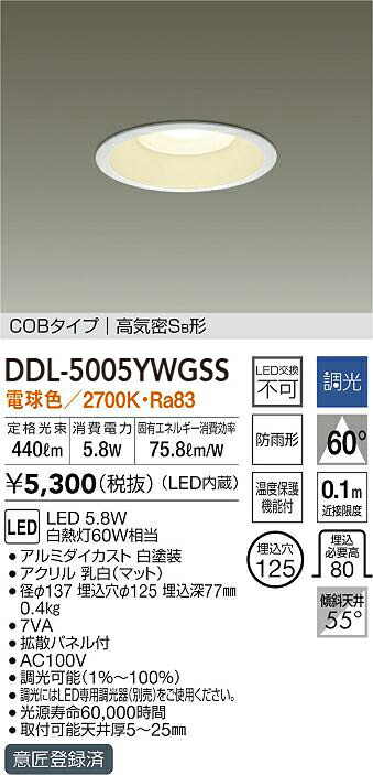 保障できる 5761 DAIKO ダウンライト LZD-91495YW 19年製14個 