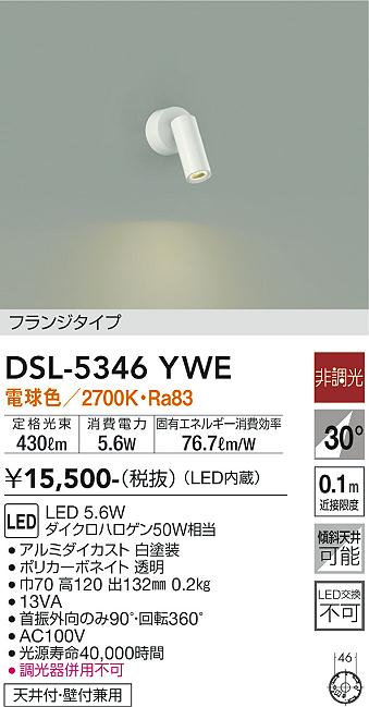DSL-5346YWE 大光電機 LED注目の的 白熱電球色