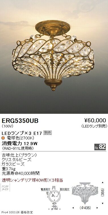 ERG5350UB 遠藤照明 ロートアイロン・ガラスビーズブラケットライト φ400【照明ランプ別売】