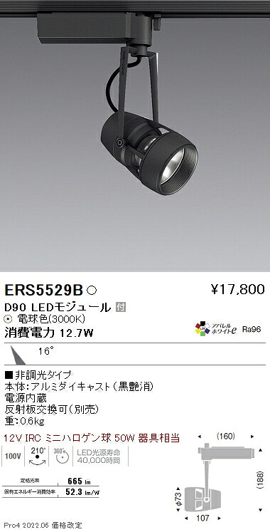 ERS5529B 遠藤照明 ＤＵＡＬ Ｄ９０ ３０００Ｋ 中角 非調光