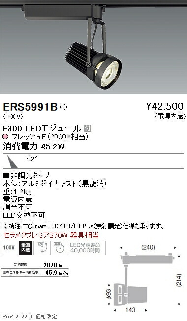 ERS5991B 遠藤照明 生鮮スポットライト F300 フレッシュE 中角