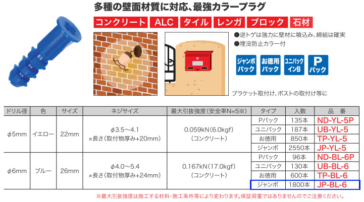 JP-BL-6 ジェフコム ニューエールプラグ 青色 1800本入