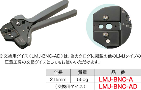 LMJ-BNC-A ジェフコム BNC繋ぎ圧着手道具(判定基準印字機)