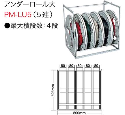 PM-LU5 ジェフコム プラマジックリール アンダーロールタイプ(アンダーロール大、5連)