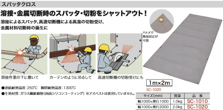 SC-1020 ジェフコム スパッタクロス(1m×2m)