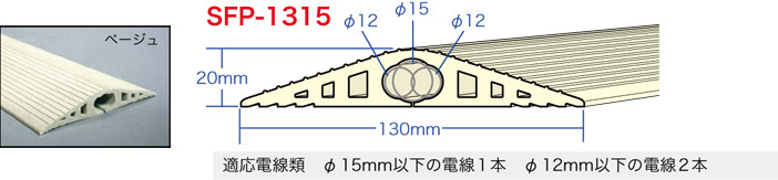 SFP-1315BG ジェフコム ソフトカラープロテクター(幅130×高さ20mm、長さ5m巻、ケーブル穴多孔タイプ、ベージュ)
