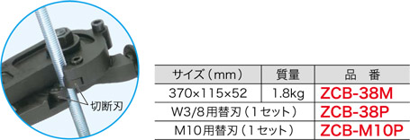 ZCB-38P ジェフコム 倍力ズンギリカッター用替刃(W3/8用)