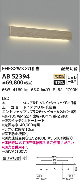 AB52394 コイズミ照明 LEDブラケットライト 電球色