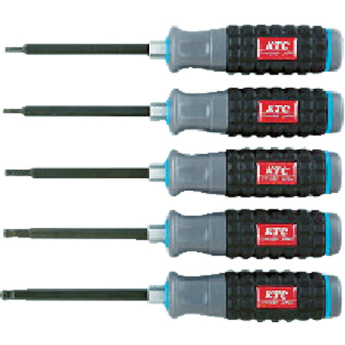 TD1HBP5 KTC 樹脂柄ボールポイントヘキサゴンドライバセット［5本組］ 京都機械工具