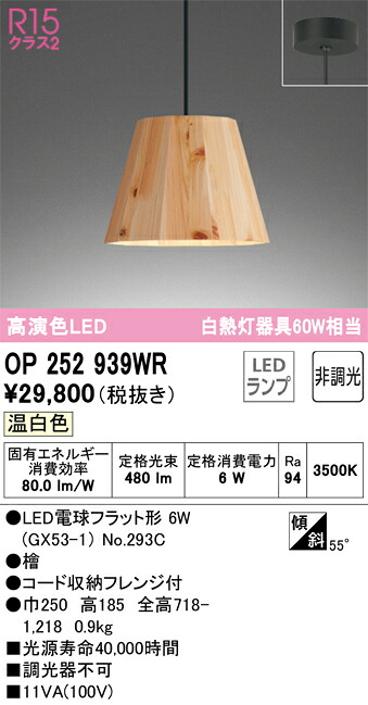 OP252939WR オーデリック LEDペンダントライト 温白色