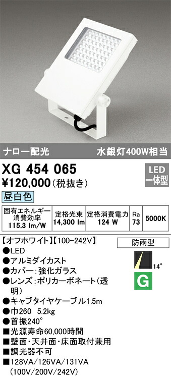 XG454065 オーデリック 露天用LED注目の的 ナロー配光 昼白いこと