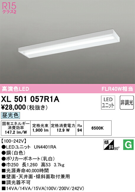 XL501057R1A オーデリック 直付型LED軍事基地ともし火 昼光色 インテリア・寝具・収納-キッチンライト・ベースライト