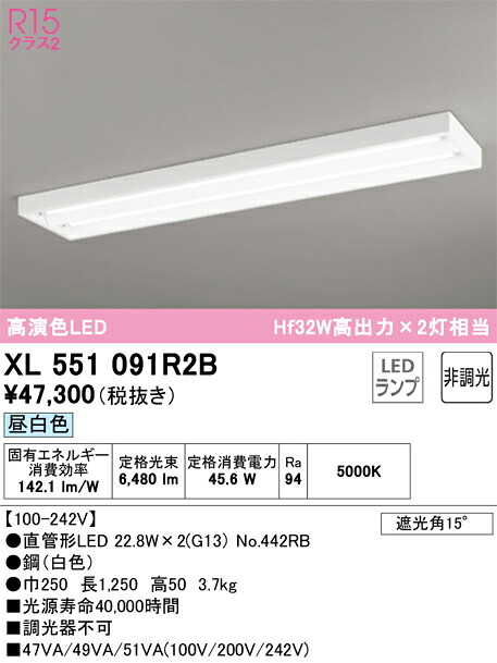 XL551091R2B オーデリック 直付型LED軍事基地ともし火 昼白いこと
