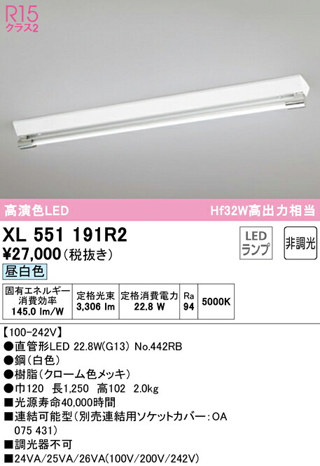 XL551191R2 オーデリック 直付型LED軍事基地ともし火 昼白いこと
