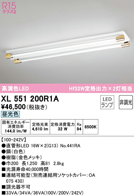 XL551200R1A オーデリック 直付型LED軍事基地ともし火 昼光色 ライト・照明器具-天井照明-インテリア・寝具・収納