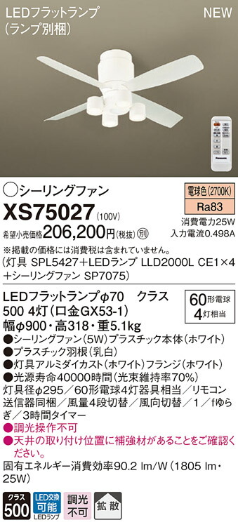 XS75027 パナソニック LED点火装置付最高限度気違い 直付手合い 染みわたる 白熱電球色