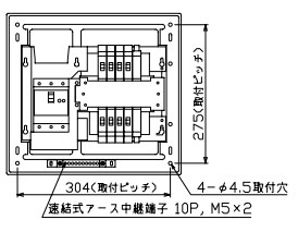 MAB33082 テンパール工業 住宅用分電盤(扉付、露出・半埋込形、8+2、30A)