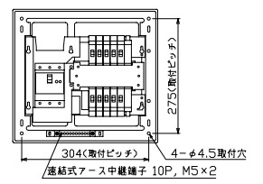 MAB35102 十パール製作 住みか用分電盤(扉付、見せびらかす・半埋込形、10+2、50A)