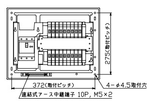 MAB35182 テンパール工業 住宅用分電盤(扉付、露出・半埋込形、18+2、50A)