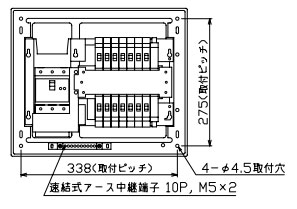 MAB37142 十パール製作 住みか用分電盤(扉付、見せびらかす・半埋込形、14+2、75A)