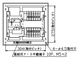 MAG3312 十パール製作 住みか用分電盤(扉付、見せびらかす・半埋込形、12+0、30A)
