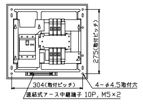 MAG34062 十パール製作 住みか用分電盤(扉付、見せびらかす・半埋込形、6+2、40A)