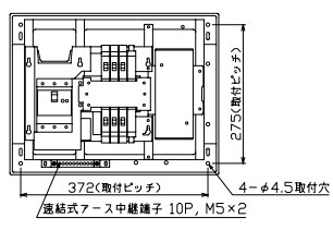 MAG34062P テンパール工業 住宅用分電盤(扉付、付属機器取付スペース付、6+2、40A)