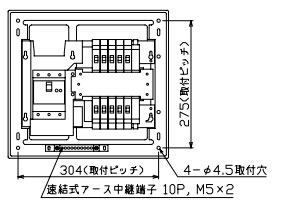 MAG34102 テンパール工業 住宅用分電盤(扉付、露出・半埋込形、10+2、40A)|タロトデンキ
