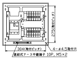 MAG3412 拾パール産業 住み家用分電盤(扉付、見せびらかす・半埋込形、12+0、40A)